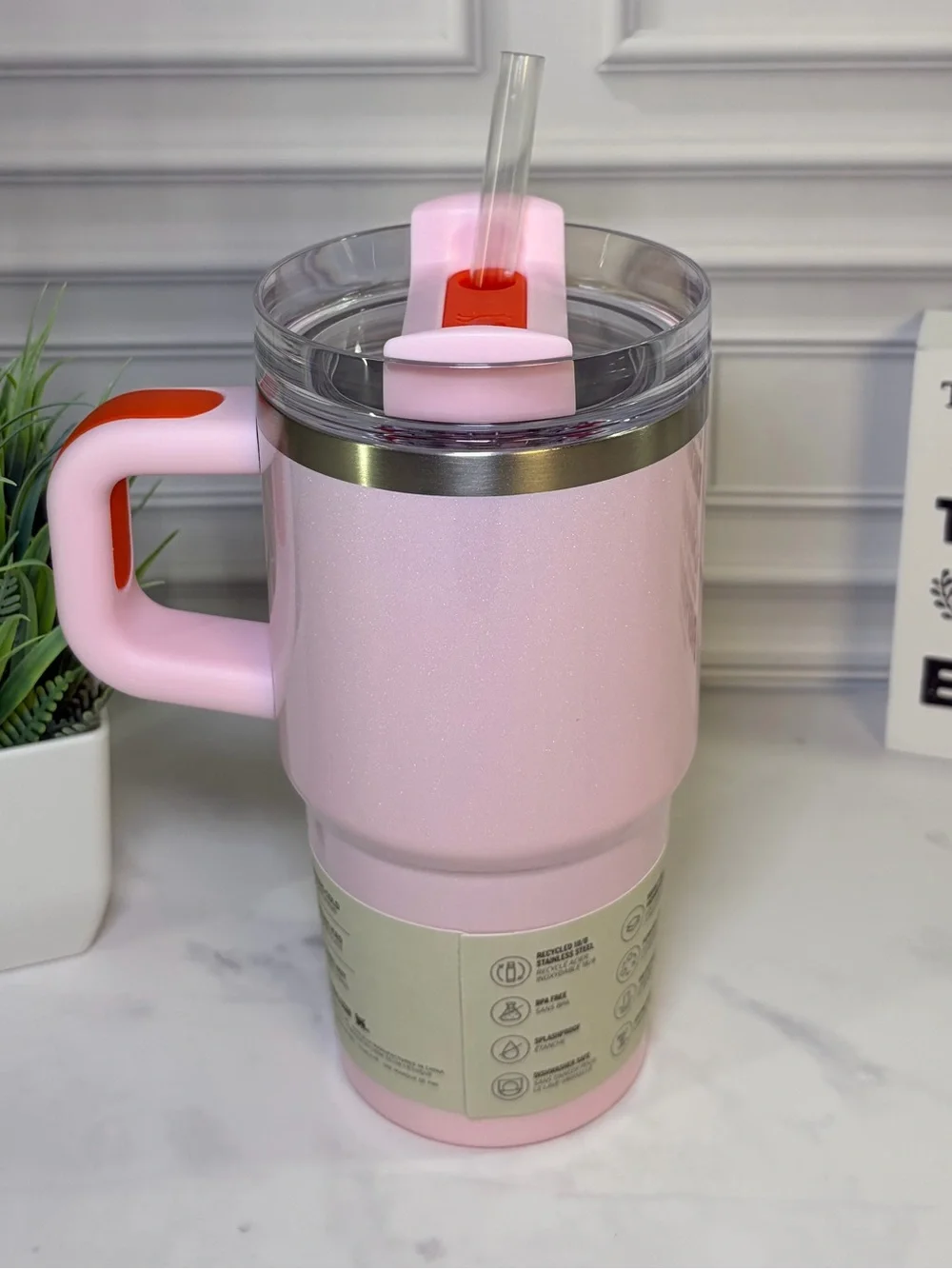 Stanley Rose Petal Shimmer 20oz Quencher BNWT